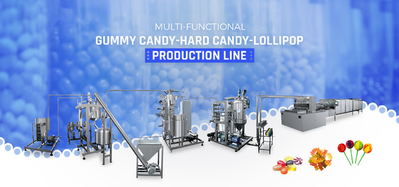 SS304 300KG/H 150KG/H Soft Candy Gummy Bear Production Line Machine Gummy Jelly Bear Processing Line Equipment Machinery
